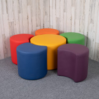Flash Furniture ZB-FT-FLOWER-6018-GG Soft Seating Collaborative Flower Set for Classrooms and Common Spaces - Assorted Colors (18